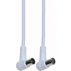 E&P HFW 2, 2,5 m, coax plug, coax jack, Weiß