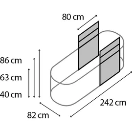 Vitavia Terra Erweiterung 63 cm Höhe alublank