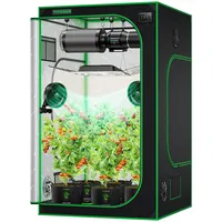 VIVOSUN Growzelt 120x120x200cm Grow Tent aus hochreflektierendes Mylar mit Sichtfenster und Bodenwanne für Hydroponik und Indoor-Anbau S448 Grow Zelt passend für VS4000/VSF4300