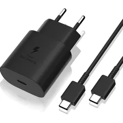 Samsung Schnellladegerät 25W mit USB C Ladekabel 1m schwarz