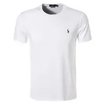 Ralph Lauren Slim Fit, T-Shirt aus reiner Baumwolle, Weiss, S