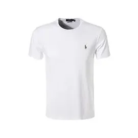 Ralph Lauren Slim Fit, T-Shirt aus reiner Baumwolle, Weiss, S