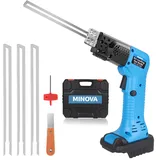 MINOVA Styroporschneider Styrocutter Pro Elektrischer Heißschneider für Stoffe und Seile inklusive Messer und Zubehör mit 3 Klingen+Batteriekonverter Geeignet für MKT Batterie