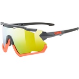 Uvex sportstyle 228 - Sportbrille für Damen und Herren - beschlagfrei - abnehmbarer Rahmen - grey matt orange/orange - one size