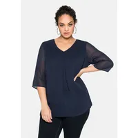 sheego Tunika im Lagenlook, mit Chiffon im Lagenlook, mit Chiffon, blau