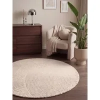 HANSE HOME Calmio auch als Läufer und in rund", beige Natur weiß), Ø:200cm, Wolle, Teppiche, Handgetuftet, Wolle, Natur, Wohnzimmer, Schlafzimmer, Skandi, Hygge