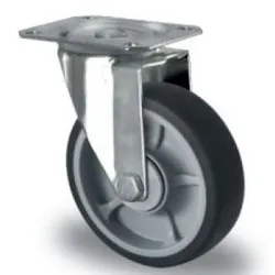 Lenkrolle, ø 100 mm, innen PP grau, außen Thermoplast. Elastomer