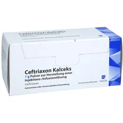 Ceftriaxon Kalceks 1 G Plv.z.her.e.inj./inf.-l. 10 St