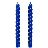 BUTLERS Stabkerze, TWISTED 2er-Set in Blau, ø Gr.: onesize
