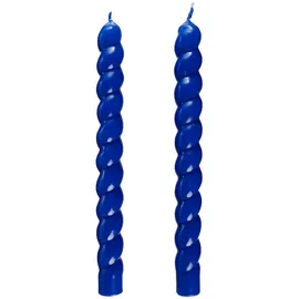 BUTLERS Stabkerze, TWISTED 2er-Set in Blau, ø Gr.: onesize
