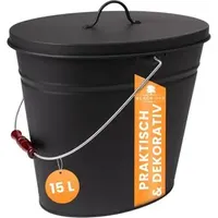 black-oak Ascheeimer Vesuvio Metall 15L schwarz