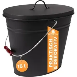 black-oak Ascheeimer Vesuvio Metall 15L schwarz