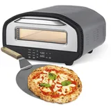 GOURMETmaxx Elektro-Pizzaofen 1700W Edelstahl/schwarz mit Pizzaheber | Schwarz