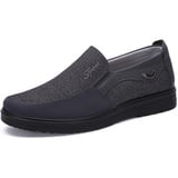 Asifn Herren Mokassin Leder Schuhe Casual Business Hausschuhe atmungsaktiv und weich(Grau,49 EU - 49 EU