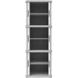 Terry Terry, Rolling Space Cab 3, Innen- und Außenschrank mit 3 Fächern, zwei Schiebetüren, 3 verstellbare Innenregale, grau, aus recyceltem Kunststoff, Maße: 59x36x170 cm