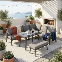 stilvora Gartenlounge-Set 8-tlg. Grau