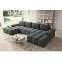möbelfest Moebelfest Sienna Ecksofa U-Form Couch Dunkel Grau Webstoff - Dunkelgrau