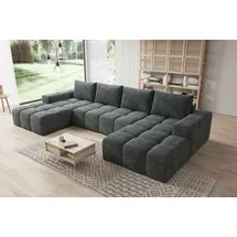 möbelfest Moebelfest Sienna Ecksofa U-Form Couch Dunkel Grau Webstoff - Dunkelgrau