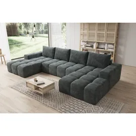 möbelfest Moebelfest Sienna Ecksofa U-Form Couch Dunkel Grau Webstoff - Dunkelgrau