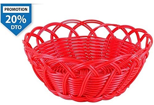 Round Basket Polypropylene Red 20 x 9 cm Indian Brand