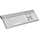 LogicKeyboard Premium Line Kabelgebunden Tastatur Deutsch, QWERTZ Grau Multimediatasten, USB-Hub,