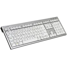LogicKeyboard Premium Line Kabelgebunden Tastatur Deutsch, QWERTZ Grau Multimediatasten, USB-Hub,