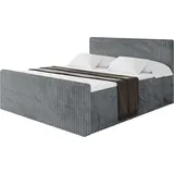 altdecor Boxbett, mit Matratze H3 und Lattenrost - TOLO-Z - 160x200 Cord - Dunkelgrau