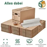 BB-Verpackungen Umzugskarton Umzugskomplettpaket, 1 bis 2 Zimmer-Wohnung, für 50 m2 braun