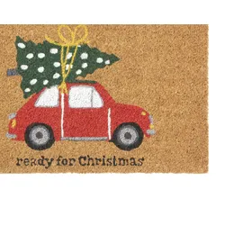 Excelsa Fußmatte Ready For Christmas Kokosnuss 60xH1,5x40 cm Bunt