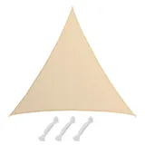 Amanka UV Sonnensegel 7x7x7 HDPE Dreieck Sonnenschutz Überdachung Balkon Garten Beige