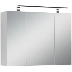 byLIVING Spiegelschrank SPREE, Breite 80 cm, weiß, LED Beleuchtung