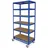 BRB-Lagertechnik BRB Regalwagen/Kommissionierregal mit 6 Ebenen, Tragkraft 200 kg, BxTxH 900 x 500 x 1905 mm, blau, RAL 5010
