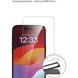 Für Apple iPhone 15 Plus Second Glass mit Montagerahmen, Schutzglas