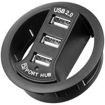 goobay 3-fach USB 2.0 Hi-Speed Einbau-HUB/Verteiler - Schwarz