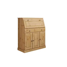 OTTO home Sekretär OTTO HOME "Rossi", beige (natur), B:97cm H:112cm T:43cm, Sekretäre, Sekretär, aus massiver Kiefer, variabel verstellbare Einlegeböden, Breite 97 cm