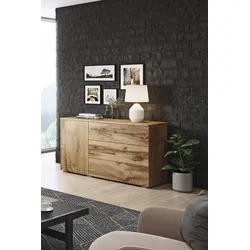 Sideboard INOSIGN "PARIS", beige (eichefarbe votan, eichefarbe votan), B:111cm H:68cm T:39cm, Sideboards, Moderne 110cm breite grifflose Kommode, vielseitig einsetzbar