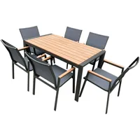 zenit energy gmbh Gartenmöbel Alu/WPC 7-TLG. Anthrazit / Braun Sitzgruppe Terassenmöbel Essgruppe