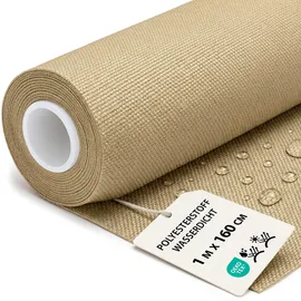 Amazinggirl Polyesterstoff wasserdicht Stoff Meterware 1 m x 160 cm - markisenstoff markisenstoffe canvas und polsterstoff möbelstoff futterstoff segeltuch und vorhangstoff Beige oeko-tex-zertifikat