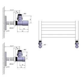 Sapho COMPACT Anschlussventil-Handset, eckig, Chrom - Silber