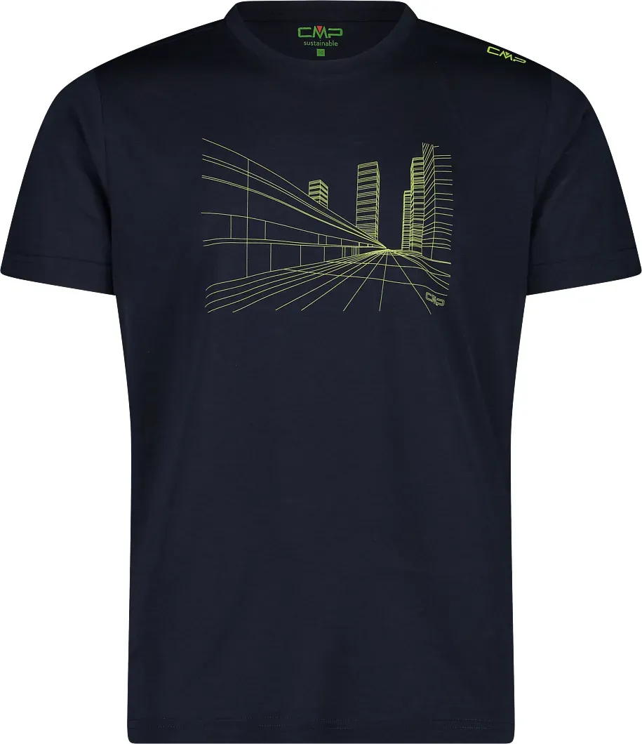 CMP CMP F.Illi Campagnolo CMP Herren-T-Shirt aus Performance Merino - B.Blue-Limegreen - 54