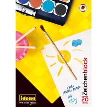 IDENA Zeichenblock A4, 120 g/m2, weiß, geleimt, 20 Blatt