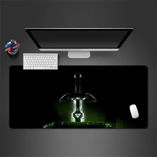 Mauspad XXL – 1200x600x4mm Gaming Mauspads - Vernähte Kanten - verbessert Geschwindigkeit und Präzision Schreibtischunterlage für PC Laptop Home und Büro – Mousepad Schwert Schwarz