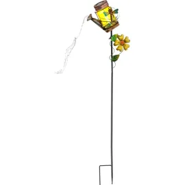 MARELIDA LED Solar Gießkanne Lichterkette Glas H: 80cm 1 Stück gelb