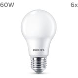 Philips LED Normallampe mit 60W, E27 Sockel, Matt, Warmwhite (2700K) 6er Pack