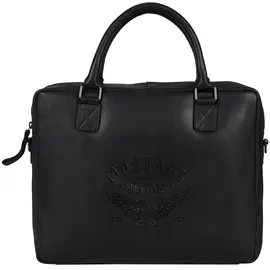 Mustang Dokumententasche Valencia, Men Businesstasche, Reisetasche mit auffälliger Logoprägung schwarz