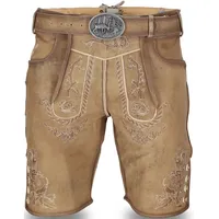 Steigenhöfer Manufaktur Trachtenlederhose FRANZ Vintage Trachtenhose mit Gürtel Nubukleder - Ideal für Dein Oktoberfest Herren Outfit braun 56