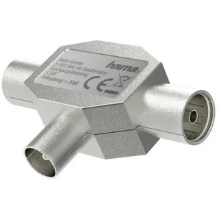 Hama Antennen-Verteiler, Koax-Stecker - 2 Koax-Kupplungen, Metall
