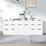 vidaXL 3-tlg. Sideboard Weiß Holzwerkstoff