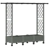 vidaXL Hochbeet mit Rankgitter und Dach 164 x 40 x 127 cm Hellgrau