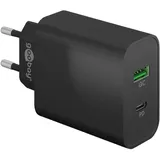 goobay Dual-USB-Schnellladegerät PD/QC (45 W) schwarz